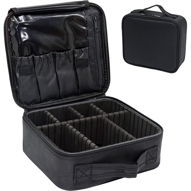 Bolsa de maquillaje para viaje impermeable con divisiones ajustables