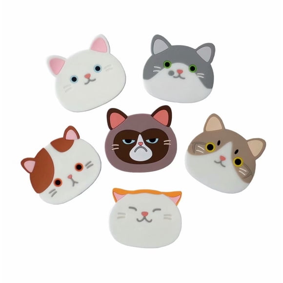 CUTE Cat Cup Mat Silicone Rubber Coaster for Wine, Glass, Tea- Best Housewarming Beverage, Drink, Beer- Home House Kitchen Decor - Wedding Registry Gift Idea