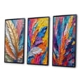 thumbnail image 3 of Designart "Exquisite Boho Glam Gold Feather Painting III" Feathers Framed Wall Art Set Of 3 - Gold Modern Frame Gallery Wall Set For Home Decor, 3 of 6