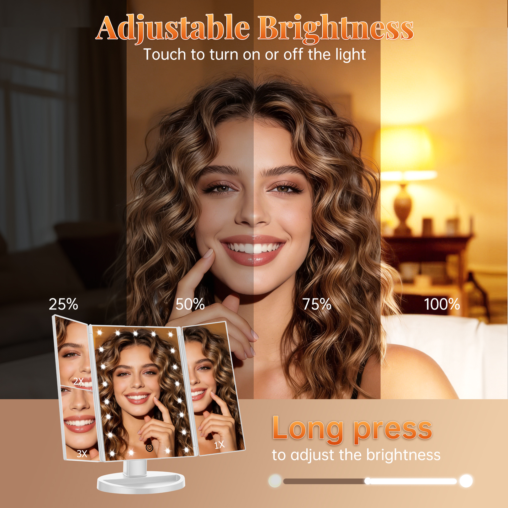 Funtouch Tri-Fold Vanity Mirror with 21 LEDs photo 8
