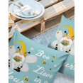 thumbnail image 2 of Pack of 2 Outdoor Pillow Covers, Bee Lieve In Yourself Gnomes Sunflower Teal Green Waterproof Square Throw Pillowcase Cushion Decorative Pillow Covers for Couch Patio Tent, 18x18 in, 2 of 6