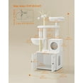 thumbnail image 6 of WoodyWonders 2-in-1 Cat Tree with Litter Box Enclosure - Modern Cat Condo with Scratching Posts, White, 6 of 7