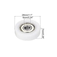 thumbnail image 2 of Nylon Pulley Wheel 6x28x7mm 608zz Bearing Sliding Conveyor Roller Wheel, White, 4 Pack, 2 of 5