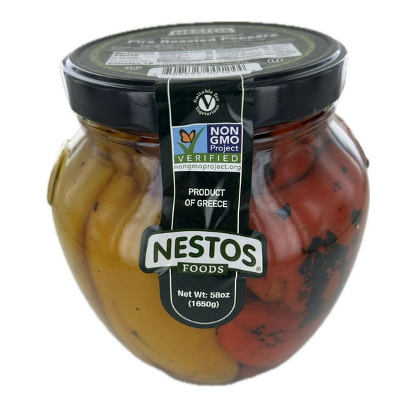 Nestor Foods Premium Mediterranean Fire Roasted Peppers, 58 Ounce