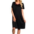 thumbnail image 1 of Robe à Manches Courtes pour Femmes Shadowline 36280 Petals (Noir 2X), 1 of 4