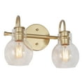 thumbnail image 3 of LNC 2-Light Gold Round Clear Glass Modern Bathroom Vanity Lighting Fixutre,13"Lx9"Hx7"D, 3 of 22