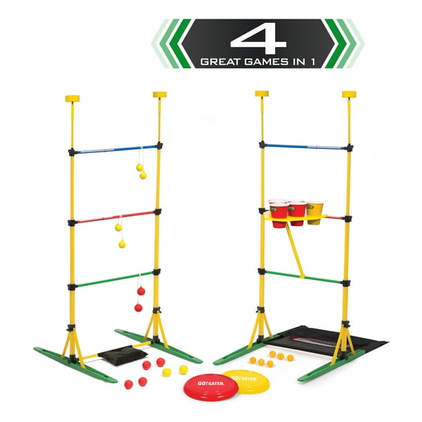 Go! Gater Fun Games 4in1 Ladder Ball, Party Pong, Bottle Smash and