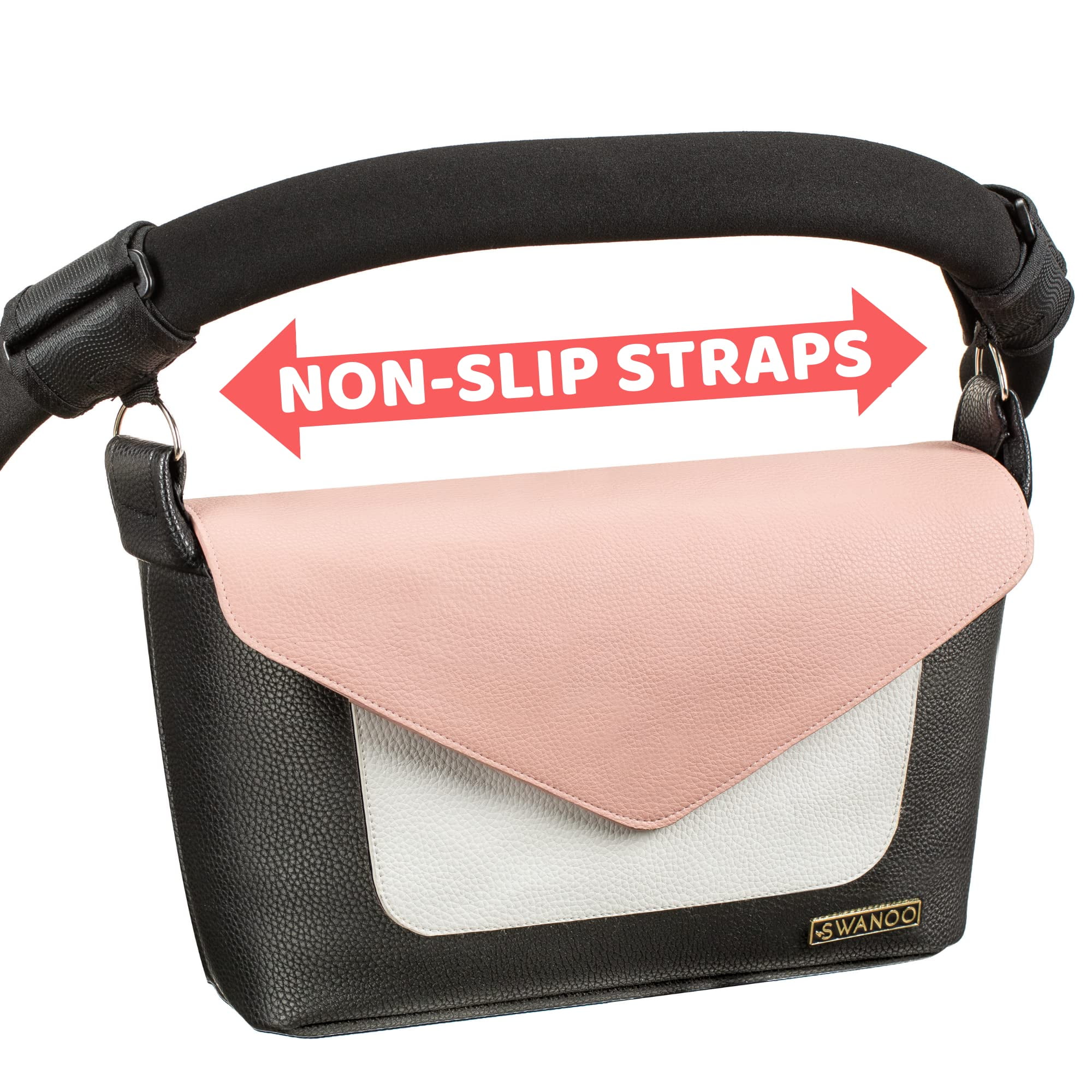 Vegan Leather Non Slip Universal Stroller Organizer With Cup