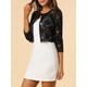thumbnail image 5 of Cárdigan Chic para Mujeres Inspire, Abierto en Frontal, Manga 3/4, Sheer, Encaje Floral, Top Corto M Negro, 5 of 7