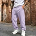 thumbnail image 2 of Men's Jogger Sweatpants Drawstring Elastic Waist Casual Relaxed Fit Athletic Solid Color Lounge Trousers with Pockets, 2 of 7
