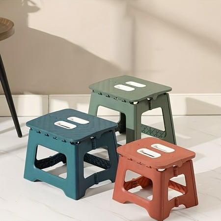 

SHENZHXULIZX Durable Easy-Carry Folding Stool For Adults - Square Design Portable & Lightweight Thickened Plastic Construction Perfect for Outdoor Activities Fishing & Camping