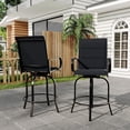 thumbnail image 7 of TROPOW Outdoor Swivel Bar Stools, All-Weather High Back Armrest Patio Chairs for Deck Lawn Garden Backyard, 7 of 7