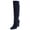 BLACK, variant on Steve Madden Womens Eton Solid Almond Toe Knee-High Boots