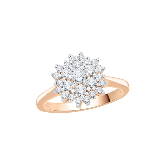 KATARINA Diamond Cluster Fashion Ring in 14K Rose Gold (3/4 cttw, I-J, I1-I2) (Size-5.5)