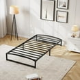 thumbnail image 6 of Profile Metal Bed Frame with Arch Headboard & Footboard, Heavy Duty Platform Base, Noise-Free, No Box Spring Needed, Easy Assembly, Twin, Black-10 inch, 6 of 7