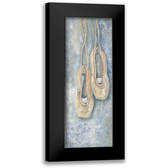 May 7x14 Black Modern Framed Museum Art Print Titled - Hanging Ballerina Shoes