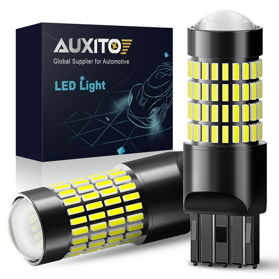 AUXITO 7440 7443 LED Bulb for Reverse Lights, 102-SMD Chipsets 300% Super Bright White 7441 7444 992 W21W LED Bulbs with Projector for Backup Reverse Lights Tail Brake Signal Lights, 6000K Xenon White