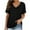 Black, variant on Womens Tops Casual V Neck Short Sleeve Solid Color Basic T Shirt Black XXL