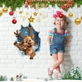 thumbnail image 2 of WMGHA 3D Snowman Breaking Through Wall Decals - PVC Adhesive Holiday Window Stickers for Kids' Rooms, Festive Christmas Wall Art for Living Room and Home Decor, 2 of 5