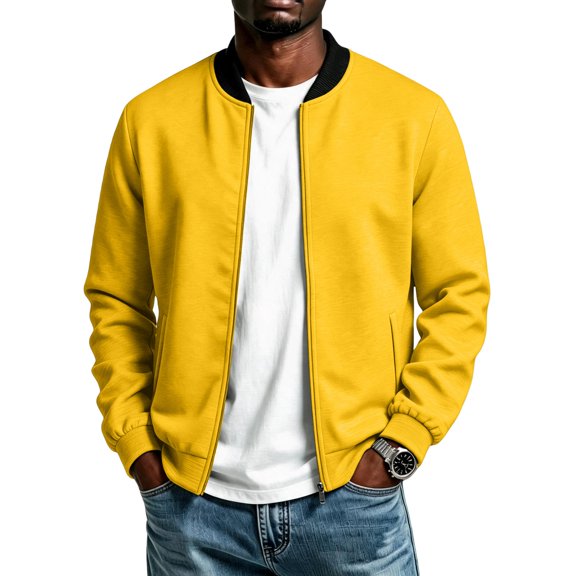 Men Full-Zip Bomber Jacket Lightweight Windbreaker Jackets Casual Softshell Flight Fashion Fall Winter Coat with Pocket 2XL