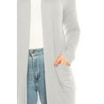 thumbnail image 5 of Women's Casual Plus Size Long Sleeve Loose Fit Solid Open Cardigan with Side Pockets, 5 of 6