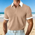 thumbnail image 2 of IhhxPro Big & Tall Men's Short Sleeve Collared Shirt with Button Detail Stretchable Summer Knit Casual Fit Lightweight Travel Golf S-3XL, 2 of 6
