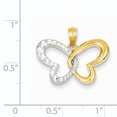 thumbnail image 2 of 14K Rhodium Plated Yellow Gold & Rhodium Plated Diamond Cut Butterfly Pendant, 2 of 2
