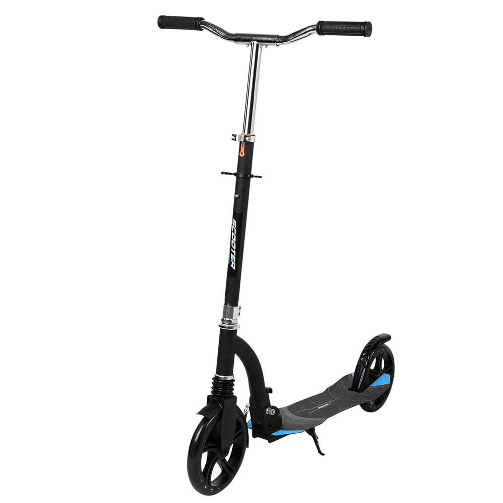 Smart Brake System Kick Scooter for Todders,220 lbs Capacity Big Wheels Foldable Commuter Scooter for Kids,Black Height Adjustable Handlebar