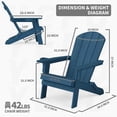 thumbnail image 3 of WINSOON All Weather HIPS Folding Oversized Adirondack Chair：Outdoor Chair with Realistic Wood Texture, Heavy Duty Weight Capacity, for Cup Holder for Patio, Yard & Garden, 3 of 7