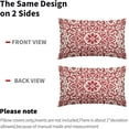 thumbnail image 5 of Red Ethnic Boho Pillow Covers 12 X 20 Inch Bohemian Carpet Style Vintage Flower Print Decorative Throw Pillows Outdoor Linen Lumbar Cushion Case Farmhouse Decor for Home Sofa Bed Set of 2, 5 of 6