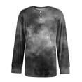 thumbnail image 7 of WTOBBY Men's Gradient Tie-Dye Zip-Up Hoodie Henley Long Sleeve Shirt Casual Loose Fit Top for Men in Everyday Fashion and Comfort,Gray M, 7 of 7