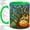 Green, variant on Stained Glass Tree Accent Mug, 11oz Ceramic Coffee Cup for Nature Fans