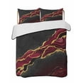 thumbnail image 2 of Red Marble Twin Size Down Alternative Comforter, Lightweight Comforter Quilt Bedding Set with Pillow Shams Gold Abstract Vintage Modern Ombre Art All Seasons Bed Comforter Duvet Insert 68"x86", 2 of 7