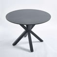 thumbnail image 5 of Tcbosik 42" Round Dining Table for 4-6, Modern Dining Room Table with Cross Legs, Leisure Circle Table for Home Office, Easy Assembly, Matte Black, 5 of 5