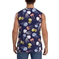 thumbnail image 4 of Uemuo Colorful Jellyfish Pattern Men's Sleeveless T-Shirt,Muscle Athletic Tank Top, Moisture-wicking Quick-dry Breathable Classic Tee Top for Gym Run Outdoor Sports-Small, 4 of 8