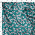 thumbnail image 3 of Soimoi Tissu en Coton Vert Canard Roses & Ranunculus Imprimé Floral au Mètre 44 Pouces de Large, 3 of 6