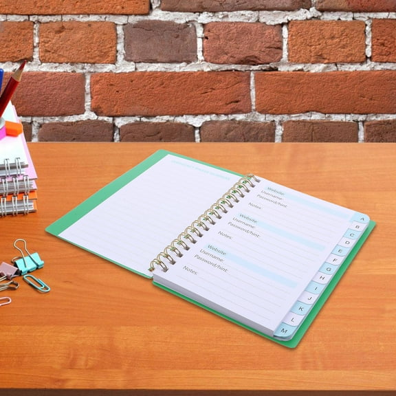 HEANUJJ Multifunctional Password and Address Book Spiral Notebook for Work Travel and Home Use