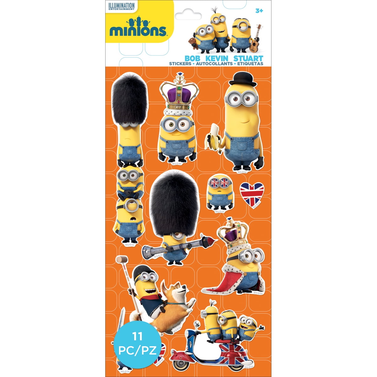 Sticko Mini Minions British Invasion Stickers, 11 Piece