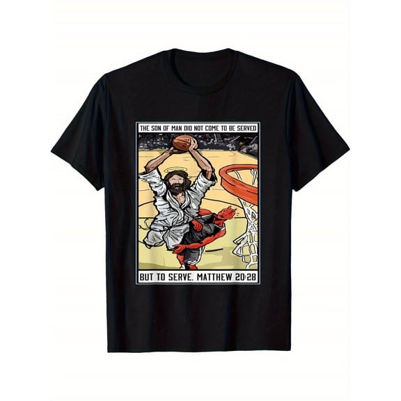 Funny Jesus Christian Basketball Men Boy-Shirt