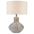 thumbnail image 1 of Lampe de Table Ronde en Céramique et Tissu Moderne en Blanc/noir, 1 of 9