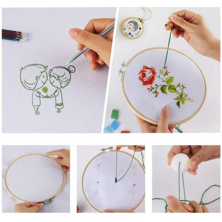 5pcs/set Colorful Cross Stitch Thread Braiding Kit, Diy Embroidery Floss  Craft Tool