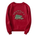thumbnail image 4 of Chandails en Molleton de Noël pour Femmes Mode Loisirs Col Rond Manches Raglan Impression Lettres Sans Capuchon Pullovers, 4 of 4