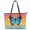 Blue Butterfly, variant on POLERO Women's Saddle Bag Pumpkin Waterproof Handbag for Travel, Leather Lightweight Zipper Tote Bag