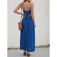 thumbnail image 2 of Vestido largo CUPSHE con cuello en V retorcido, sin mangas, recorte, azul real, 2 of 5