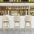 thumbnail image 6 of LUE BONA 26'' Swivel Bar Stools Set of 2, Counter Stools with Back & Footrest for Kitchen,Linen, 6 of 8