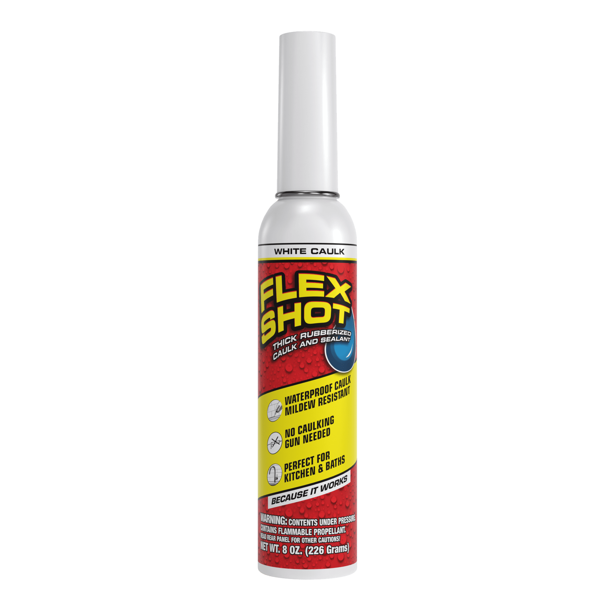 (2 pack) Flex Shot Adhesive Sealant, RV and Home Sealant - White, 8 oz