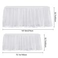 thumbnail image 6 of Dbuoem Tulle Table Skirt for Rectangular Tables White Pleated Table Cloth Wrinkle Free Tablecloth with Tutu Skirt, 6 of 8