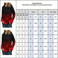 thumbnail image 3 of Gvmfive Women Hoodie V Neck Sweatshirt Pullover Long Sleeve Flame Print Tunic Blouse Tops with Drawstring, 3 of 4