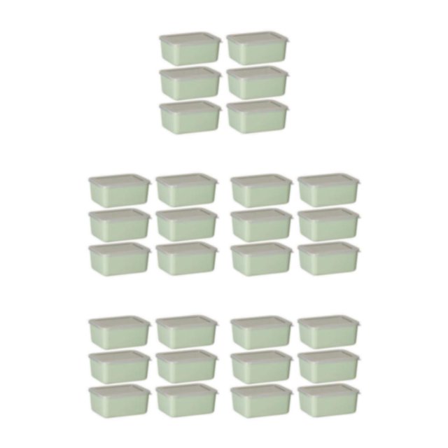 Bearachild Recipientes de plástico transparentes para alimentario: para almacenar ingredientes secos y líquidos Tapa hermética verde 6 piezas Type2 NO2