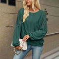 thumbnail image 5 of Bxsruta Womens Long Sleeve Tops Crew Neck Lace Patchwork Loose Casual Pullover Blouses, 5 of 8